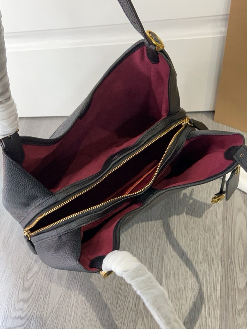 Coach Bella Medium Leather Shoulder Bag In Black - Picture 8 of 8